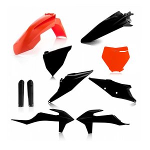 Acerbis Complete Plastic Kit Black-Orange